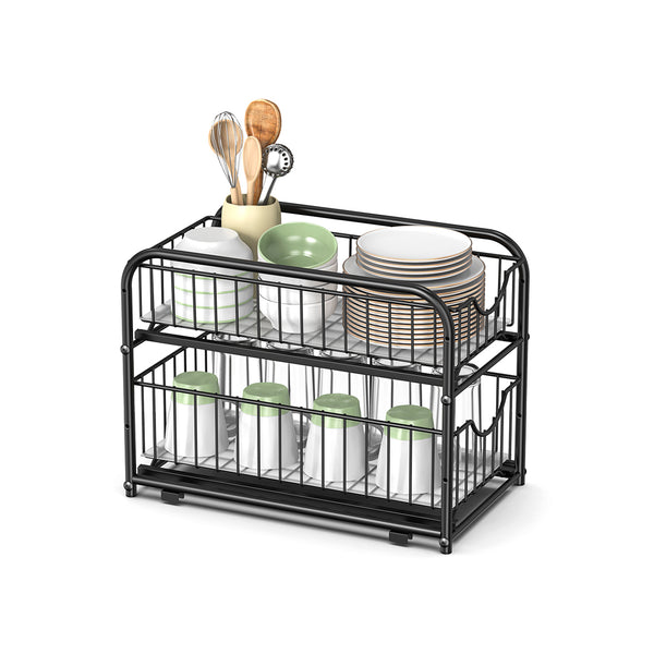 SONGMICS Sliding Basket Organizer 2-Tier AKCS017B01