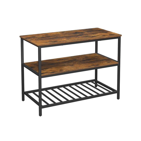 VASAGLE Industrial Kitchen Island with 3 Shelves UKKI01BX