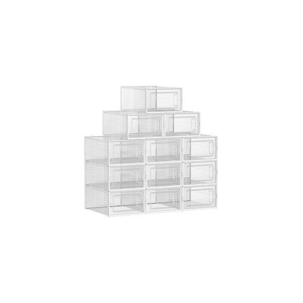SONGMICS Stackable Shoe Storage Organizers ULSP12SWT