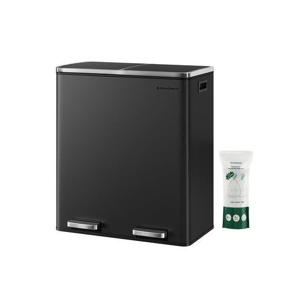 SONGMICS 2 x 8 Gallon (2 x 30 L) Trash Can for Kitchen ULTB60BK