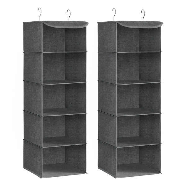 SONGMICS Hanging Wardrobe Organisers with Foldable Shelves ARCH005G02