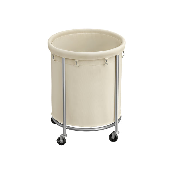 SONGMICS Round Laundry Basket on Wheels URLS01MZ