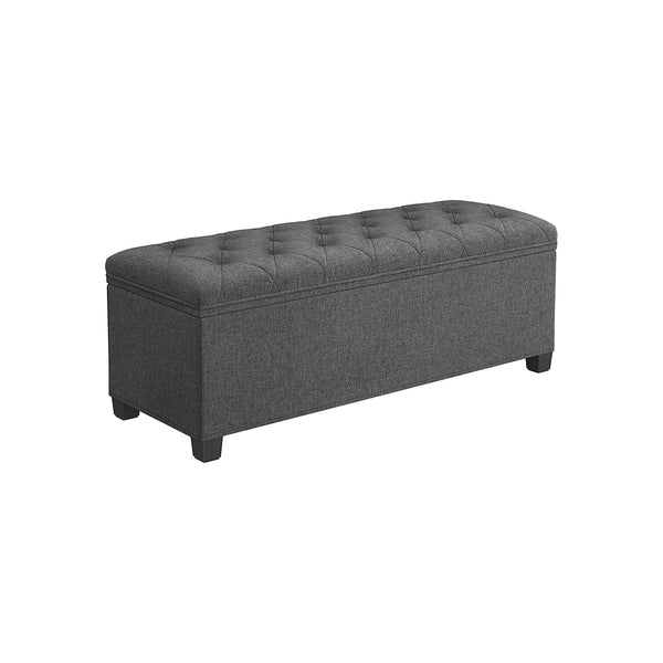 SONGMICS Storage Ottoman Bench, Linen-Look Fabric ULSF088G01
