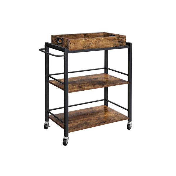 VASAGLE 3-Tier Industrial Bar Cart ALRC72XV2